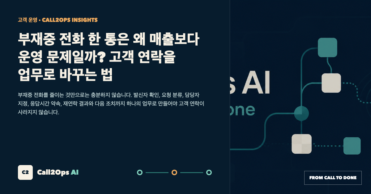 부재중 전화 한 통은 왜 매출보다 운영 문제일까? 고객 연락을 업무로 바꾸는 법 표지